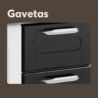 Balcão De Aço Com Tampo 3 Portas 1gav Preto Branco Bertolini Branco/preto - 5