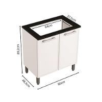 Balcão De Aço Para Cooktop 2 Portas Branco Gourmet Bertolini Branco - 2