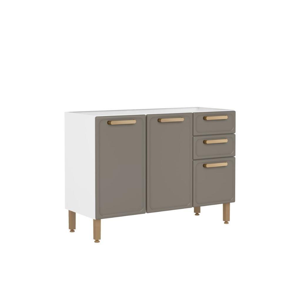 Balcão Em Aço 3 Portas 2 Gavetas Essência Pecan Bertolini Pecan - 1