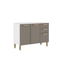 Balcão Em Aço 3 Portas 2 Gavetas Essência Pecan Bertolini Pecan - 1