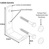 Cabide Gancho de Parede Branco para Toalha Plus