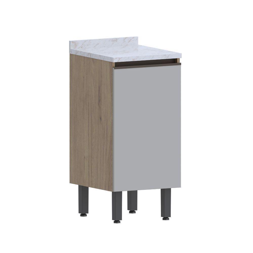 Balcão De Madeira Com Tampo 1 Porta Areia Urbana Bertolini Areia/carvalho - 1