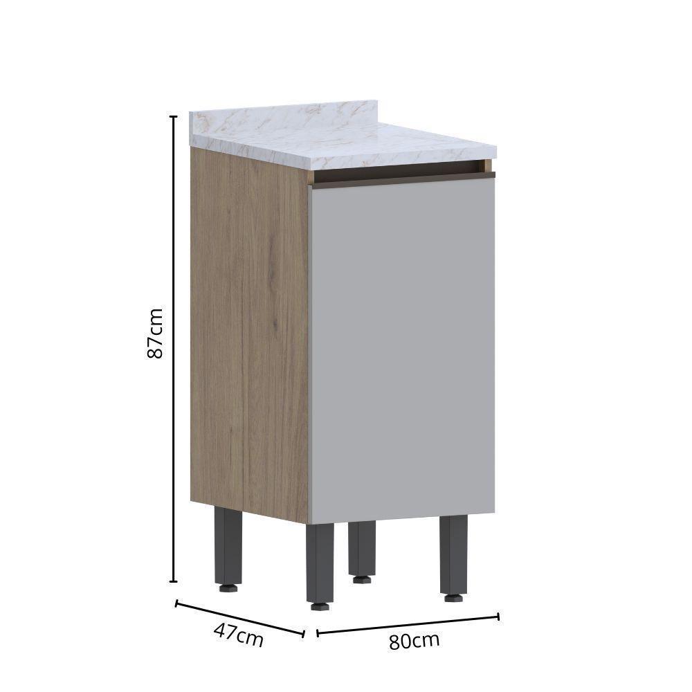 Balcão De Madeira Com Tampo 1 Porta Areia Urbana Bertolini Areia/carvalho - 2