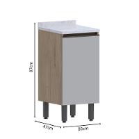 Balcão De Madeira Com Tampo 1 Porta Areia Urbana Bertolini Areia/carvalho - 2
