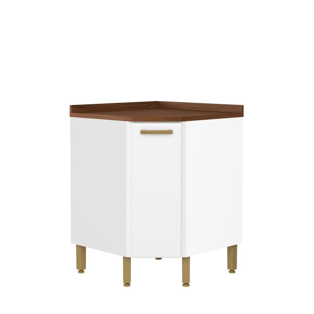 Balcão De Aço De Canto Com 1 Porta Branco Bella Bertolini Branco - 1