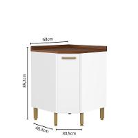 Balcão De Aço De Canto Com 1 Porta Branco Bella Bertolini Branco - 2