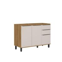 Balcão De Cozinha Sem Tampo 2 Ptas 3 Gav Serena Bertolini Lunar Grey/carvalho Xingu - 1