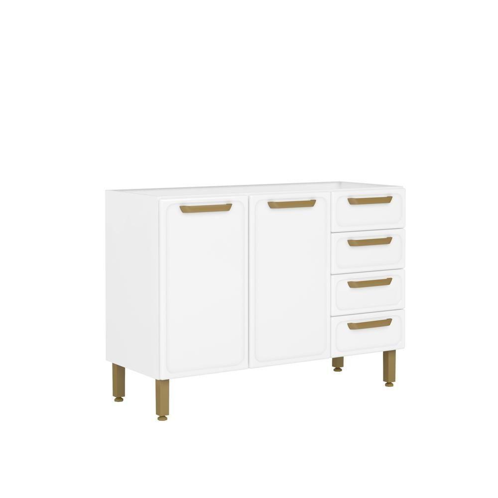 Balcão De Aço 2 Portas 4 Gavetas Branco Bella Bertolini Branco - 1