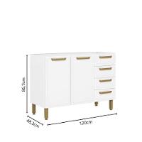 Balcão De Aço 2 Portas 4 Gavetas Branco Bella Bertolini Branco - 2