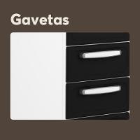 Balcão De Aço 4 Portas 2gavetas Preto Bco Evidence Bertolini Branco/preto