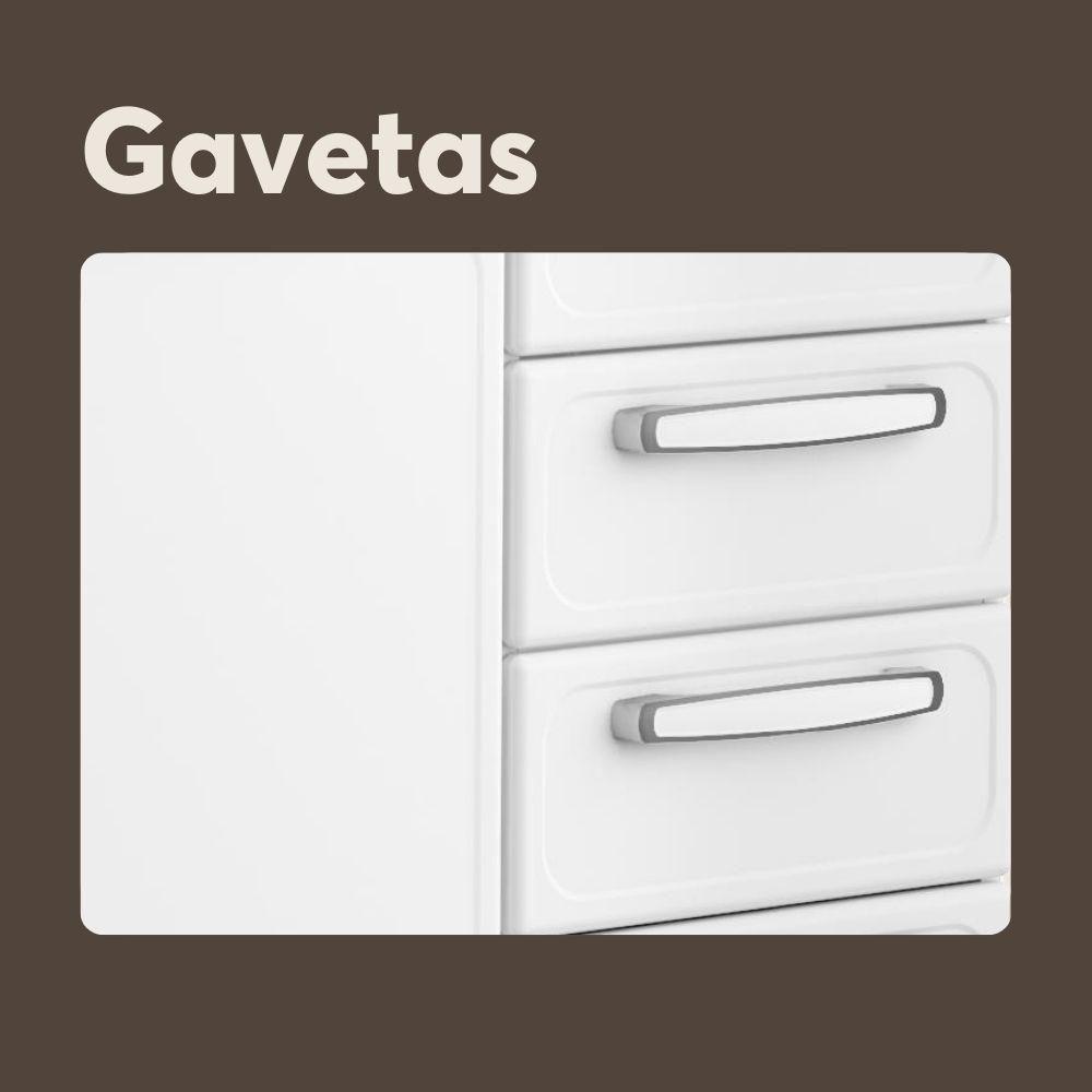 Balcão De Aço Pia 3portas 2gavetas Branco Evidence Bertolini Branco - 5