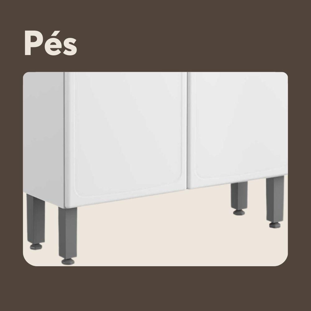 Balcão De Aço Pia 3portas 2gavetas Branco Evidence Bertolini Branco - 7