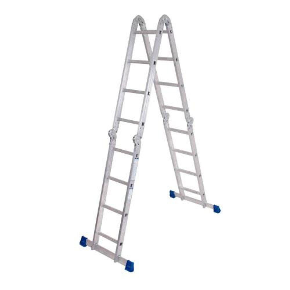 Escada Alumínio 16 Degraus Multifuncional 4 X 4 - Mor - 1