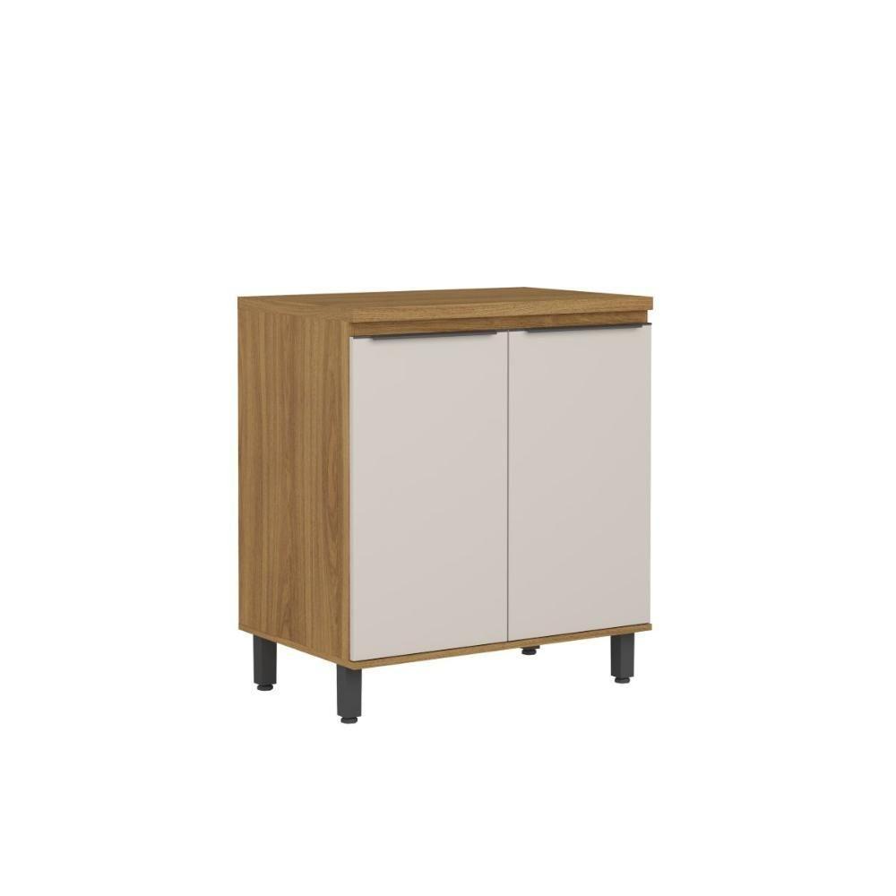 Balcão De Cozinha Com Tampo 80 Cm 2 Portas Serena Bertolini Lunar Grey/carvalho Xingu - 1