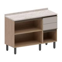 Balcão De Madeira 3 Portas 2 Gavetas Areia Urbana Bertolini Areia/carvalho - 3