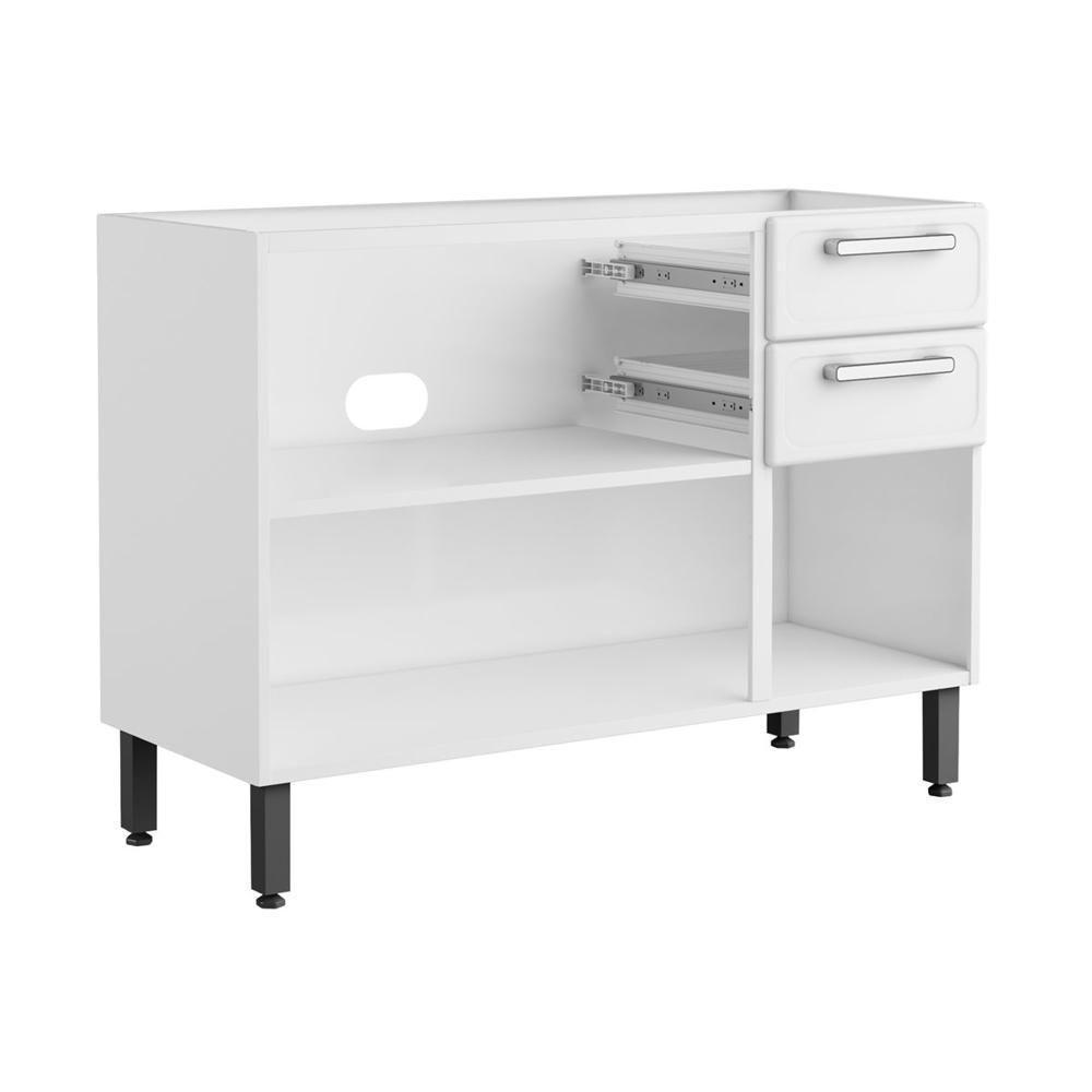 Balcão De Aço 3 Portas 2 Gavetas Branco Gourmet Bertolini Branco - 3