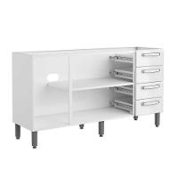 Balcão De Aço 3 Portas 4 Gavetas Branco Evidence Bertolini Branco