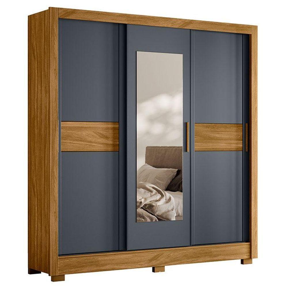 Guarda Roupa Solteiro Eldorado E Cômoda Ms913 Freijó Cinza - Moval - 2