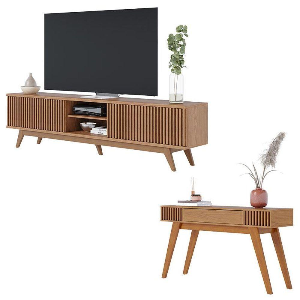 Rack Bancada Fortaleza Com Aparador Riviera Freijó - Colibri - 1