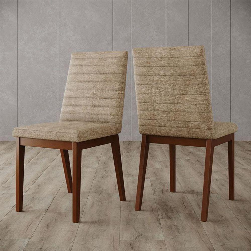 Cadeira Para Mesa De Jantar Elena Kit 02 Peças Nature Creme - Henn - 5