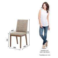 Cadeira Para Mesa De Jantar Elena Kit 02 Peças Nature Creme - Henn