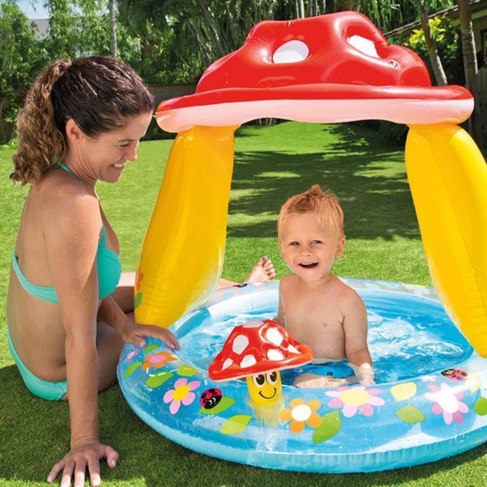 Piscina Inflável Bebes Infantil Cobertura Cogumelo - Intex - 3