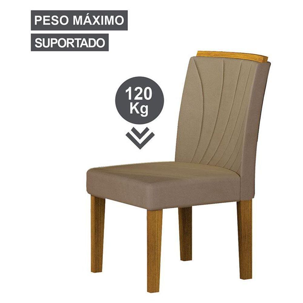 Cadeira Para Mesa De Jantar Lorena Plus Mdf Kit 2 Peças Freijó Joli Camurça - Leifer Móveis - 4