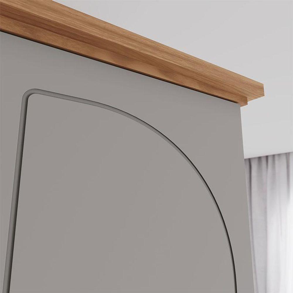 Guarda Roupa Casal Americano Prime 6 Portas 6 Gavetas Com Pés Cinza Nature - Henn - 4