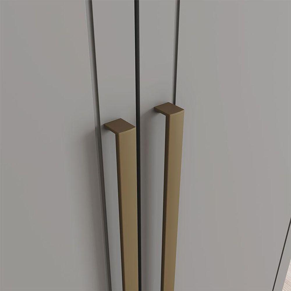 Guarda Roupa Casal Americano Prime 6 Portas 6 Gavetas Com Pés Cinza Nature - Henn - 5