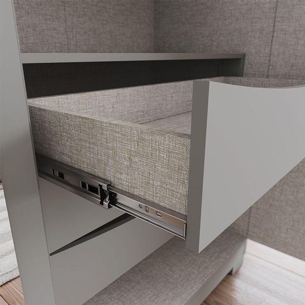 Guarda Roupa Casal Americano Prime 6 Portas 6 Gavetas Com Pés Cinza Nature - Henn - 6