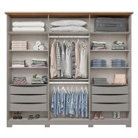 Guarda Roupa Casal Americano Prime 6 Portas 6 Gavetas Com Pés Cinza Nature - Henn - 2