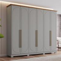 Guarda Roupa Casal Americano Prime 6 Portas 6 Gavetas Com Pés Cinza Nature - Henn - 7