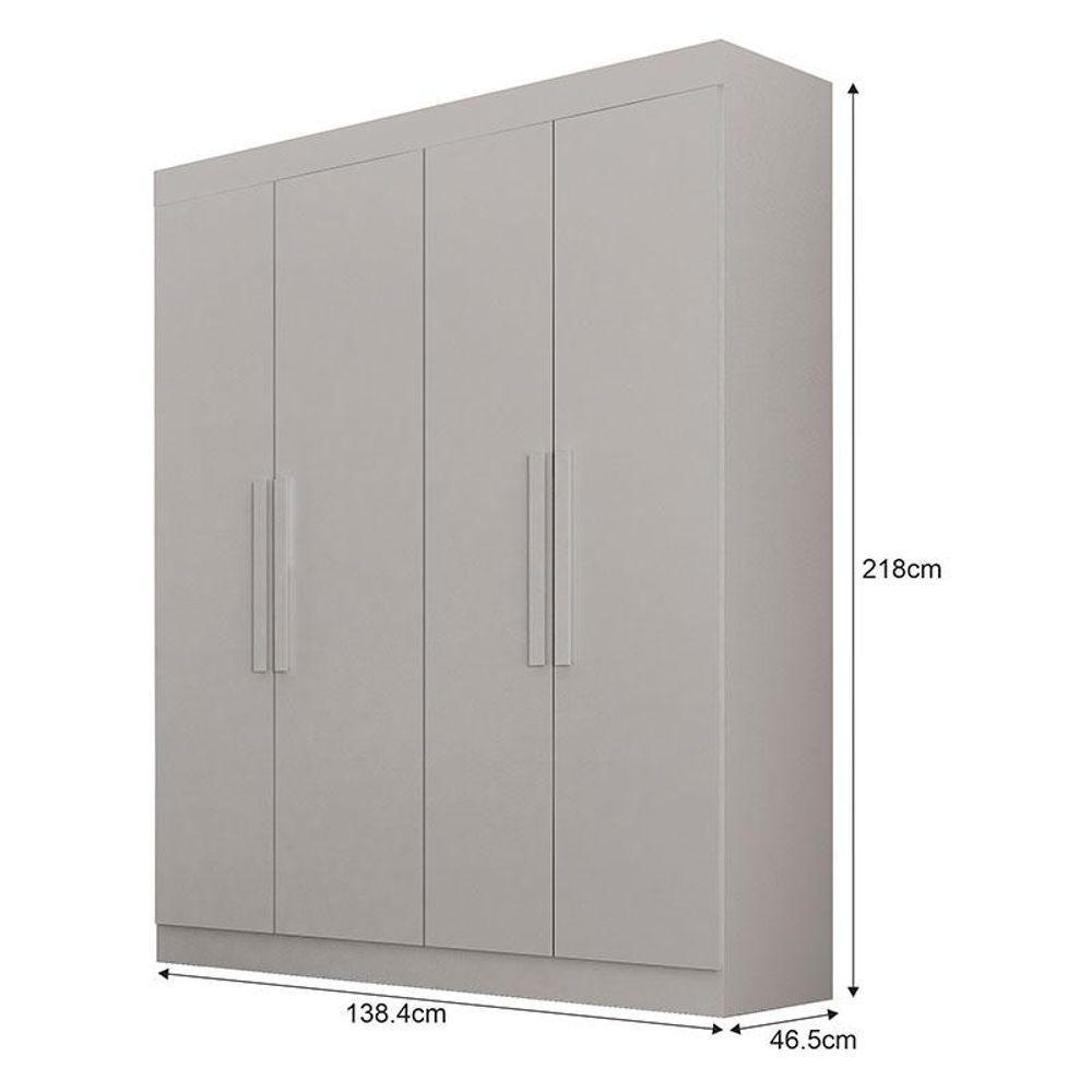 Guarda Roupas Solteiro 4 Portas Canadá Branco - Leifer Móveis - 2