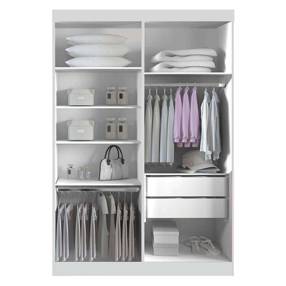 Guarda Roupas Solteiro 4 Portas Canadá Branco - Leifer Móveis - 3