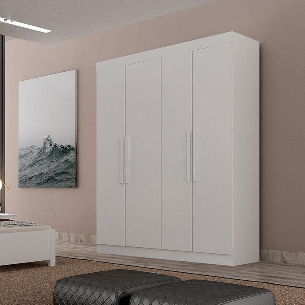 Guarda Roupas Solteiro 4 Portas Canadá Branco - Leifer Móveis - 4