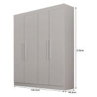 Guarda Roupas Solteiro 4 Portas Canadá Branco - Leifer Móveis - 2