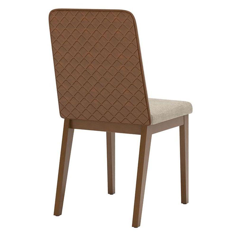 Cadeira Para Mesa De Jantar Pietra Ambiente Kit 02 Peças Corano Caramelo Creme - Henn - 3
