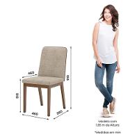 Cadeira Para Mesa De Jantar Pietra Ambiente Kit 02 Peças Corano Caramelo Creme - Henn