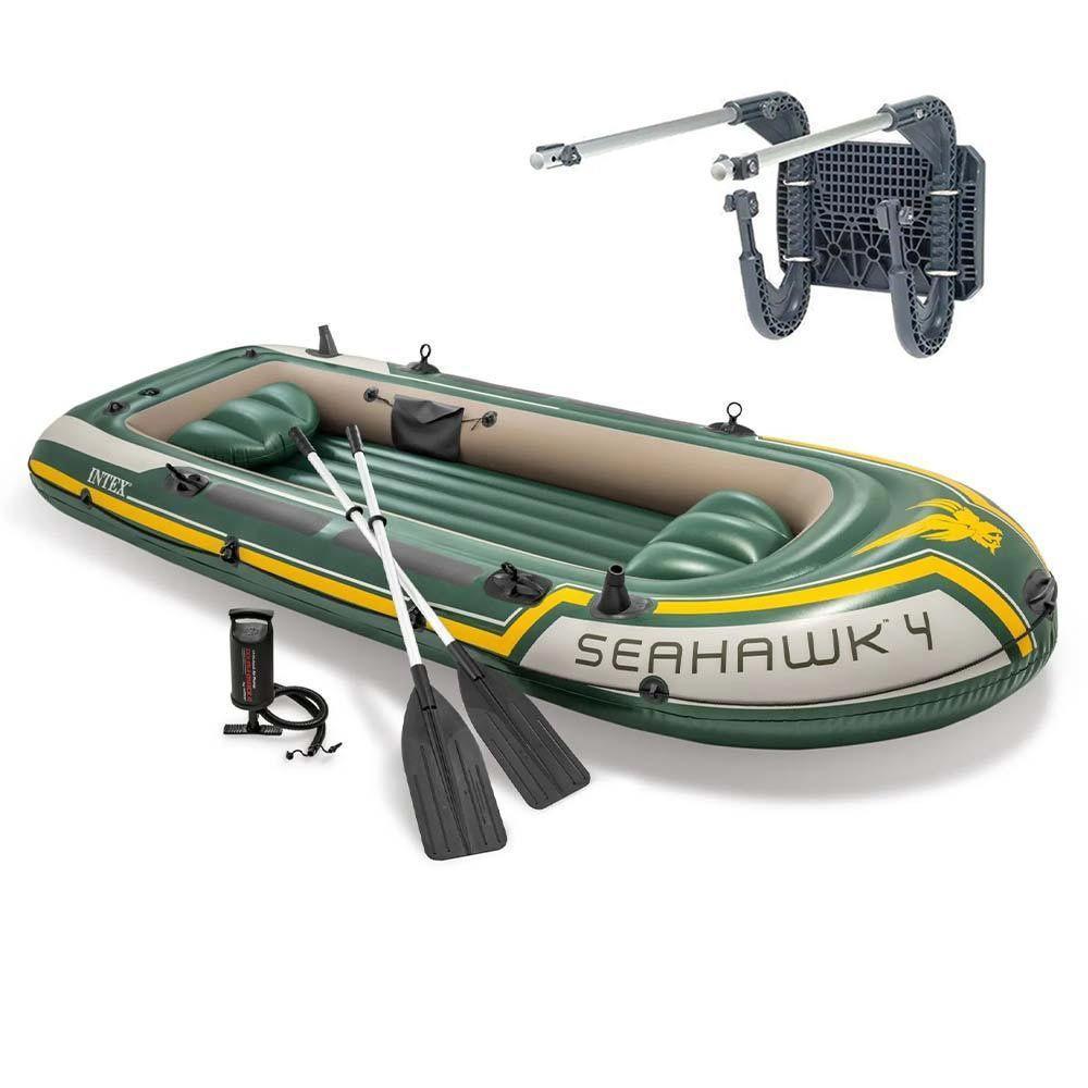 Bote Inflável Intex Seahawk 4 Pessoas 400 Remo Suporte Motor - 1