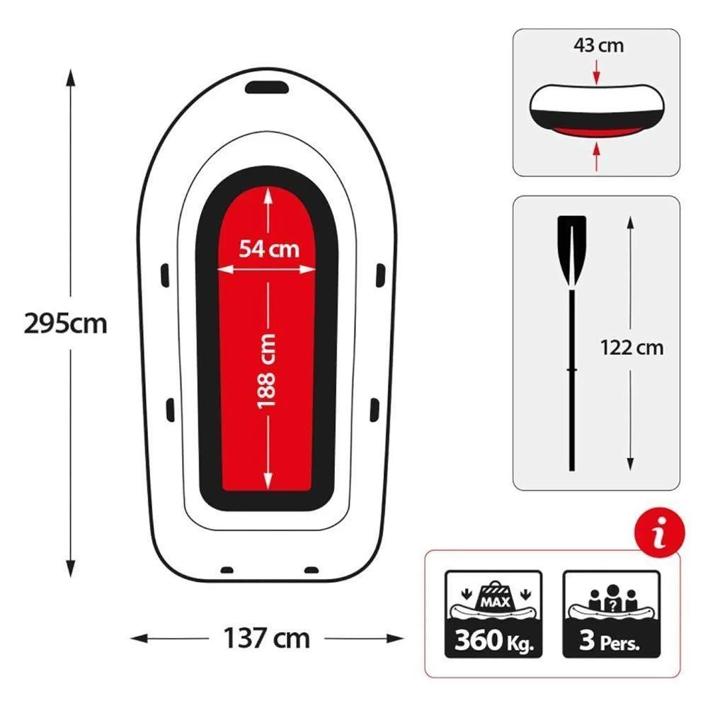 Bote Inflável Seahawk 3 Pessoas 360kg Remos Bomba Intex - 5
