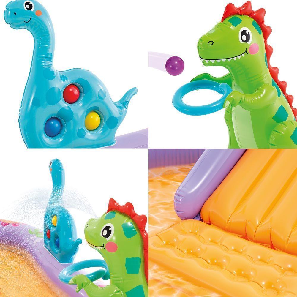 Piscina Playground Inflável Dino Park 159 Litros Infantil Intex - 4