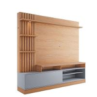 Estante Home Theater Maceió Freijó Cinza Acetinado Com Aparador Riviera Freijó - Colibri - 2