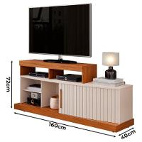 Rack Bancada Para Sala Ambiente Valle Freijó Off White - Dj Móveis - 2