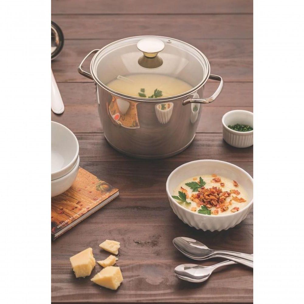 Caldeirão Tramontina Allegra Aço Inox E Tampa De Vidro 20cm - 2