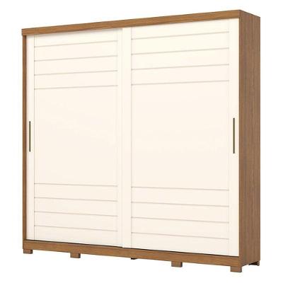 Guarda Roupa Casal Cayman 2 Portas Nature Off White - Henn