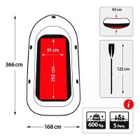 Bote Inflável Intex Excursion 5 Remos Bomba Capota Suporte Motor - 5