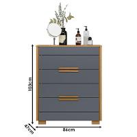 Guarda Roupa Solteiro Eldorado E Cômoda Dhara Freijó Cinza - Moval - 7