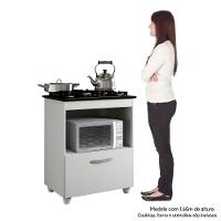 Balcão para Cooktop 4 Bocas Salvia Kaiki Móveis Branco - 3