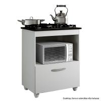 Balcão para Cooktop 4 Bocas Salvia Kaiki Móveis Branco