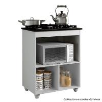 Balcão para Cooktop 4 Bocas Salvia Kaiki Móveis Branco - 5